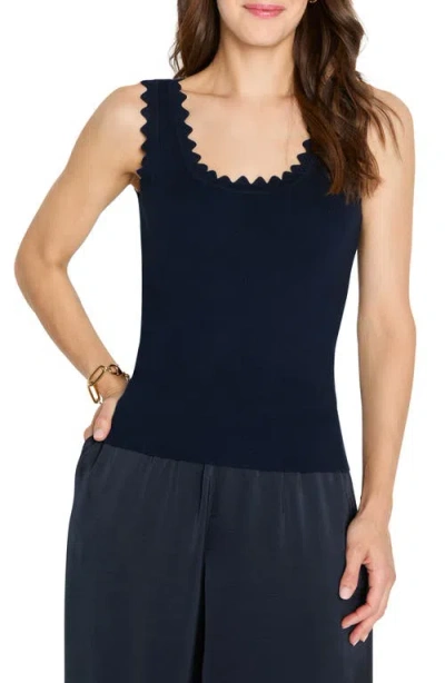 Nic + Zoe Nic+zoe Scallop Sweater Tank In Blue
