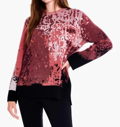 NIC + ZOE SCENIC SWEATER IN RED MULTI