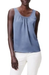 Nic + Zoe Satin Chiffon Scoop Neck Tank In Slate