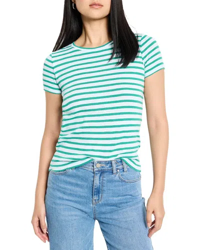 Nic + Zoe Nic+zoe Scoop Neck Striped T-shirt In Green
