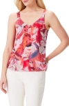 Nic + Zoe Scribble Bouquet Crepe Cami Top In Pink Multi In Pink Multi