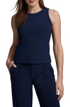 Nic + Zoe Nic+zoe High Neck Scuba Knit Top In Dark Indigo