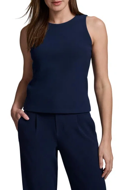 Nic + Zoe Nic+zoe High Neck Scuba Knit Top In Dark Indigo