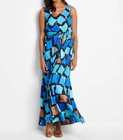 Nic + Zoe Sea Glass Bianca Dress In Blue Multi