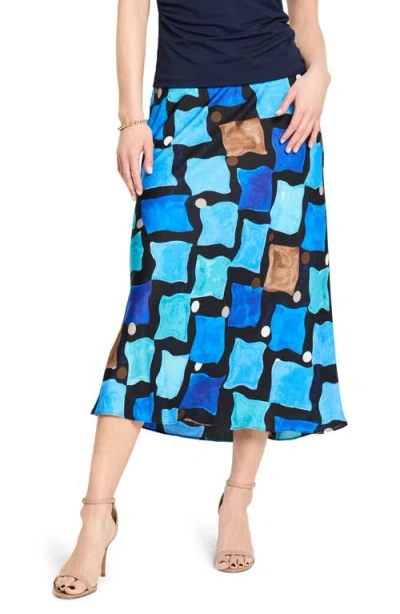 Nic + Zoe Nic+zoe Sea Glass Slip Skirt In Blue Multi