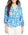 Nic + Zoe Mosaic Sofia Top In Blue Multi In Blue Multi