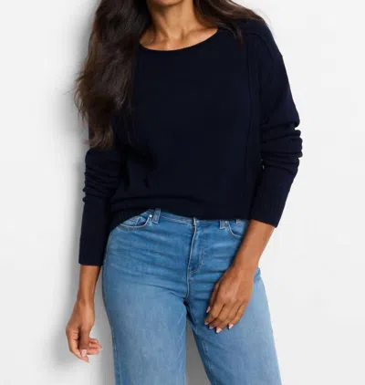 Nic + Zoe Seamed Up Sweater In Indigo In Blue