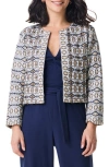 Nic + Zoe Nic+zoe Seaside Glimmer Embroidered Jacket In Neutral Multi