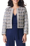 Nic + Zoe Nic+zoe Seaside Glimmer Embroidered Jacket In Neutral Multi