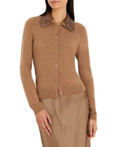 Nic + Zoe Nic+zoe Sequin Collar Cardigan In Multi
