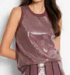 Nic + Zoe Nic+zoe Sequin Sweater Tank In Brown