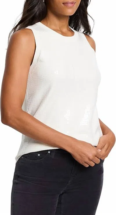 Nic + Zoe Sequin Knit Tank In Cream In White