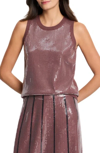 Nic + Zoe Nic+zoe Sequin Sweater Tank In Chai