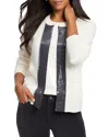 Nic + Zoe Sequin Front Cardigan In Cream In Cream