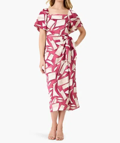 NIC + ZOE SHADOW BLOCKS DRESS IN RED MULTI