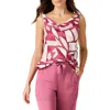 Nic + Zoe Nic+zoe Shadow Blocks Print Shell In Red Multi