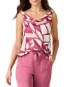 Nic + Zoe Nic+zoe Shadow Blocks Print Shell In Red