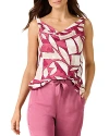 Nic + Zoe Nic+zoe Shadow Blocks Print Shell In Red Multi