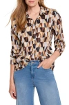 Nic + Zoe Nic+zoe Shadow Play Crinkle Button-up Shirt In Multi
