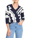 Nic + Zoe Nic+zoe Shadow Reef Sweater In Indigo Multi