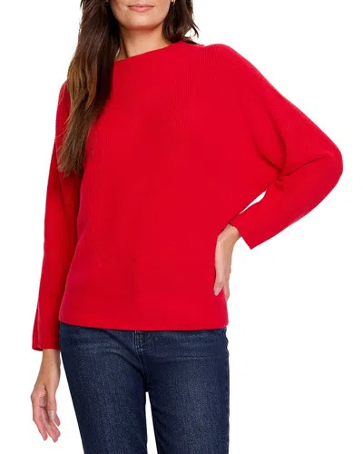 Nic + Zoe Nic+zoe Shaker Stitch Mock Neck Sweater In Amaryllis