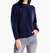 Nic + Zoe Shaker Knit Mock Sweater In Dark Indigo In Purple