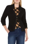 Nic + Zoe Nic+zoe Shaker Stitch Cady Sweater Jacket In Black