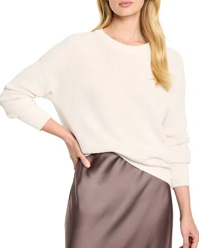 Nic + Zoe Nic+zoe Shaker Stitch Crewneck Sweater In White