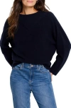 Nic + Zoe Nic+zoe Shaker Stitch Mock Neck Sweater In Dark Indigo