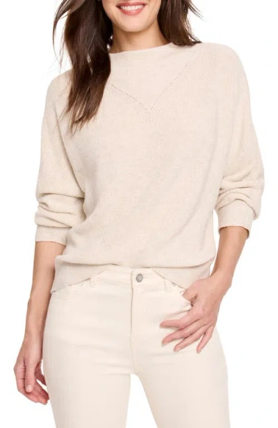 Nic + Zoe Nic+zoe Shaker Stitch Mock Neck Sweater In Sandshell