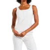 Nic + Zoe Stretch Cotton Shelf Bra Tank In White