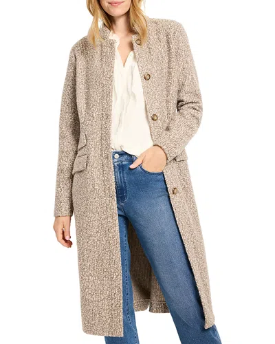 Nic + Zoe Nic+zoe Sherpa Tweed Top Coat In Brown