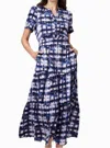 Nic + Zoe Nic+zoe Shibori Glow Daydream Tiered Maxi Shirtdress In Multi