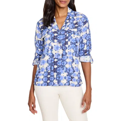 NIC + ZOE NIC+ZOE SHIBORI STONE BUTTON-UP SHIRT