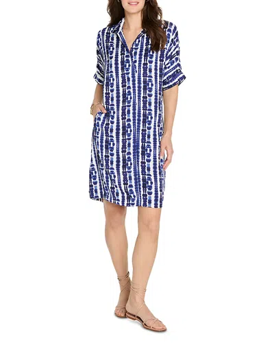 Nic + Zoe Nic+zoe Shibori Stripe Devon Dress In Blue