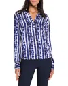 Nic + Zoe Shibori Stripe Top In Blue