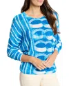 Nic + Zoe Plus Shifting Tides Supersoft Sweater In Blue Multi