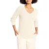 Nic + Zoe Nic+zoe Shimmer V-neck Waffle Stitch Sweater In Multi