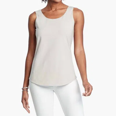 Nic + Zoe Shirt Tail Perfect Tail In Cobblestone In White