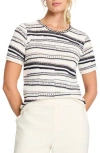 Nic + Zoe Nic+zoe Shoreline Mix Stripe Short Sleeve Sweater In Multi