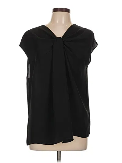 Pre-owned Nic + Zoe Short Sleeve Blouse In Black