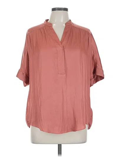 Pre-owned Nic + Zoe Short Sleeve Blouse In Pink