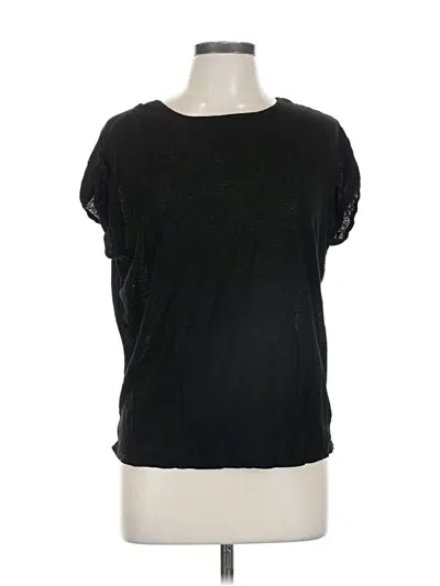 Pre-owned Nic + Zoe Short Sleeve Top Black Scoop Neck Tops