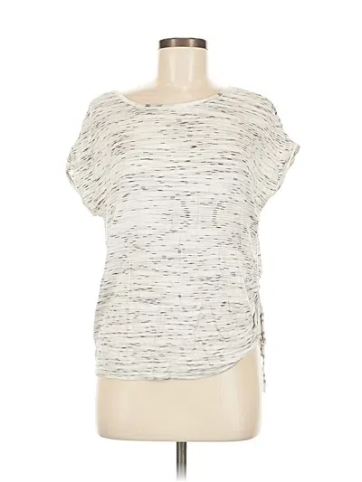 Pre-owned Nic + Zoe Short Sleeve Top Gray One Shoulder Neckline Tops