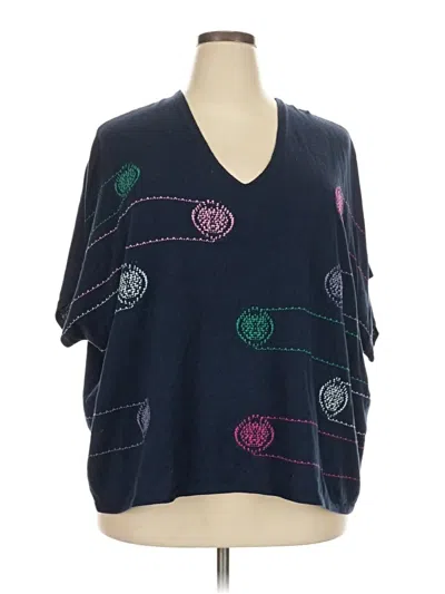 Pre-owned Nic + Zoe Short Sleeve T-shirt In Black
