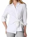Nic + Zoe Side Tie Shirt In Paper White In White