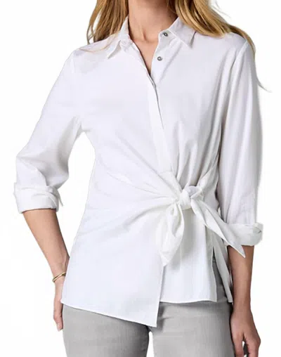 Nic + Zoe Side Tie Shirt In Paper White
