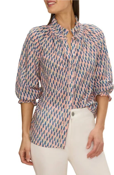 Nic + Zoe Nic+zoe Sideways Cotton Crinkle Button-up Shirt In Multi