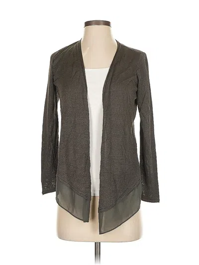 Pre-owned Nic + Zoe Silk Cardigan Sweater In Gray