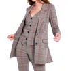Nic + Zoe Sketched Plaid Knit Blazer In Beige